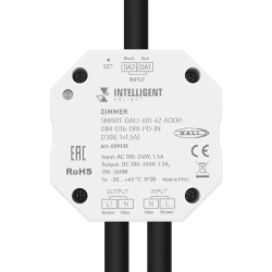 INTELLIGENT ARLIGHT Диммер SMART-DALI-601-62-ADDR-DIM-DT6-DRI-PD-IN (230V, 1x1.5A) (IARL, IP20 Пластик, 5 лет) 039135