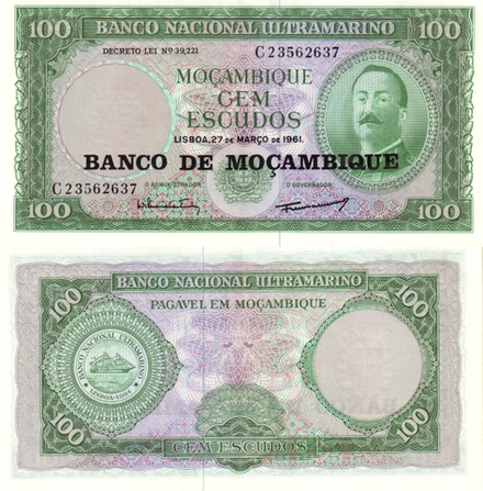 Мозамбик 100 эскудо, 1976 Воздух Орнеласа UNC