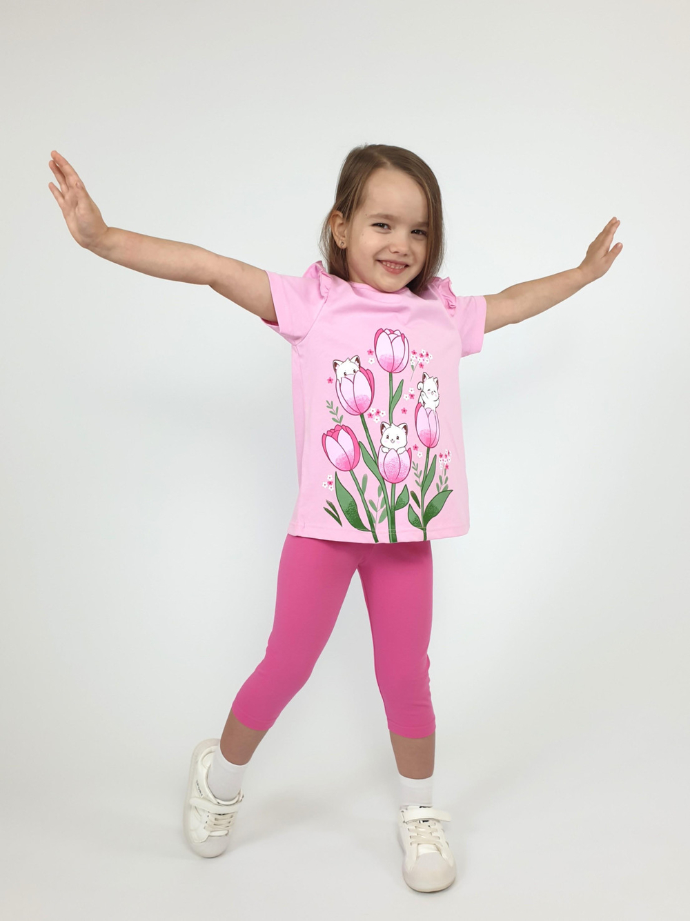 02-154-1 Комплект для девочки (футболка+ бриджи)