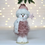 Фигурка «Зимний снеговик» 25 см, Розовый (микс дизайнов)