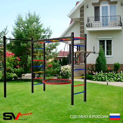 Уличная шведская стенка Sv Sport рукоход с комплектом турник прямой У5512 (Брусья/Гнездо 80см)