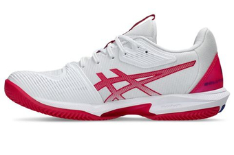 Женские Кроссовки теннисные Asics Solution Speed FF 3 Clay - белый/ярко-розовый