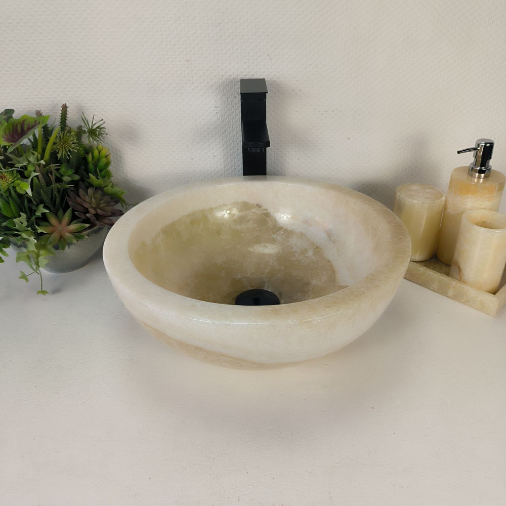 Раковина из оникса Bowl Yellow BO-64260 40*40*15 0196