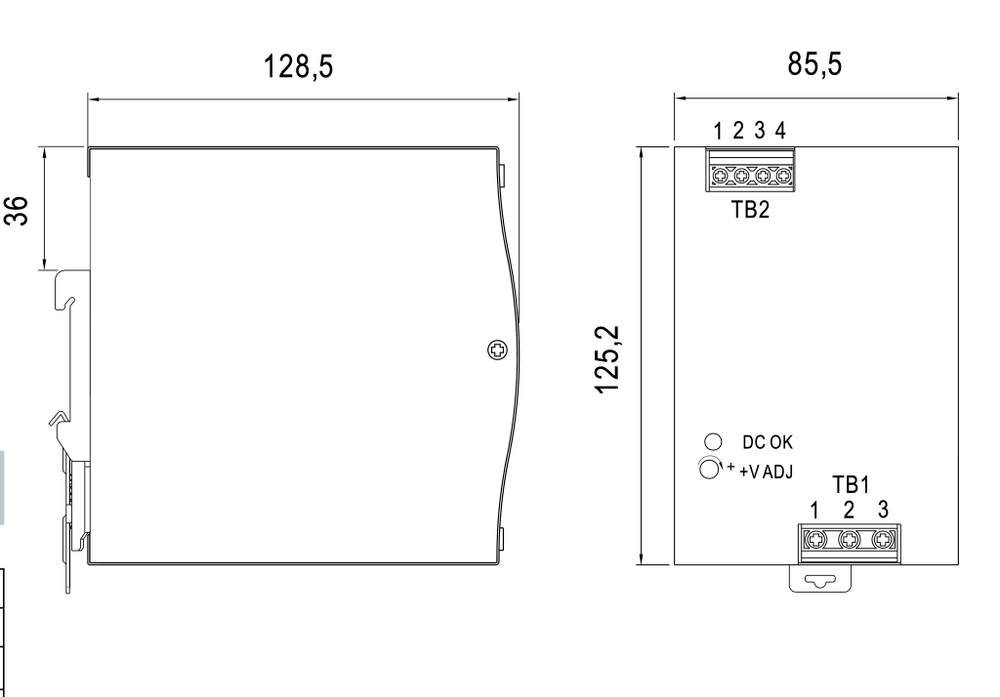 Источник питания NDR-480-24, на выходе 24 В DC, 20 А, 480 Вт. Входное 85-264 В AC (120-370 В DC)