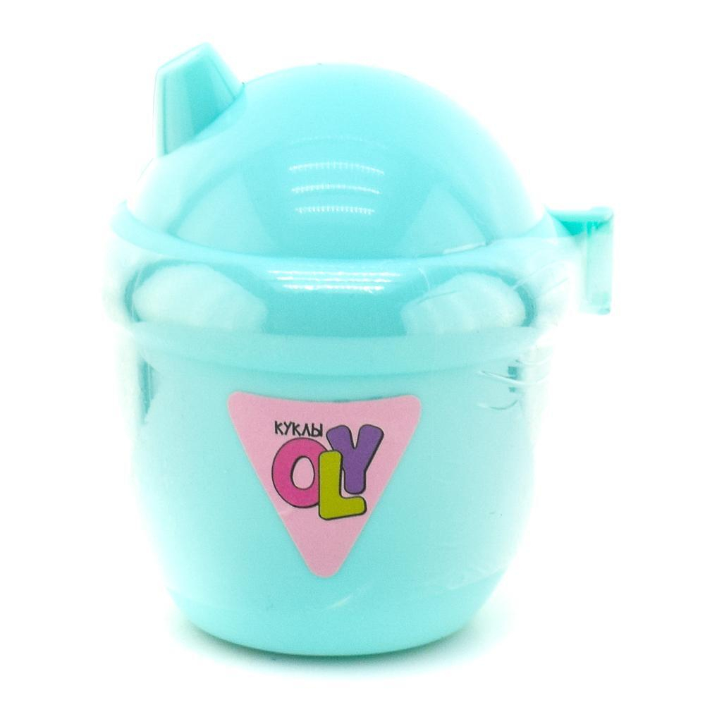 Куколка OLY в шапочке-ушанке в поильнике. Мальчик 8см, арт.3380-3 ВВ3856 (Bondibon)