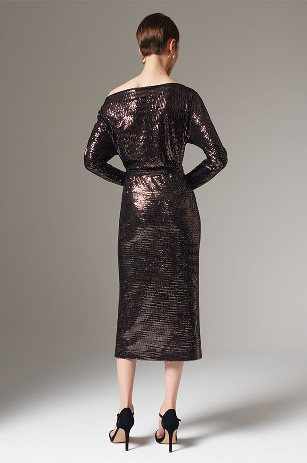 51633 Платье женское (медно-черный)