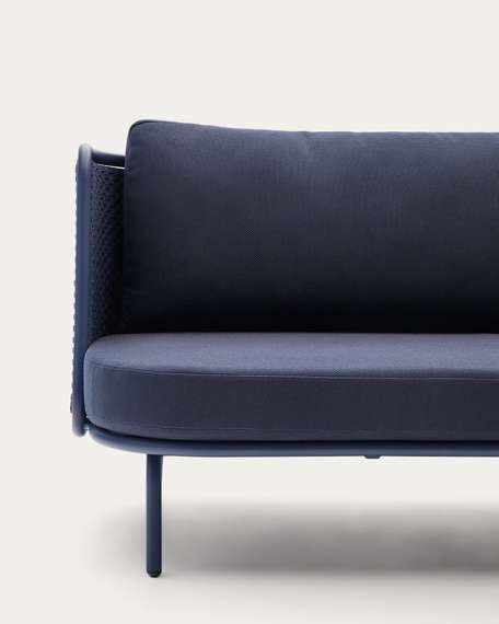 Уличный 3-местный диван Sedalis из алюминия и синей веревки 210 см