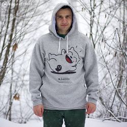 Худи Радостный кот Серый