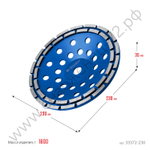 ЗУБР d 230 мм, Двухрядная алмазная шлифовальная чашка, Профессионал (33372-230)