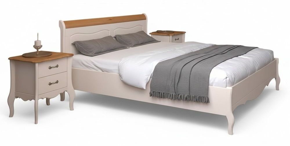 Кровать «Прованс» 160х200 бежевый воск/антик (арт 60711)