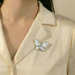 Брошь Fiore Luna Бабочка Zircon + natural shell XR06424F S