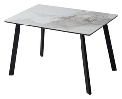 Стол ТИК ТАК 120 PANDORA LIGHT, керамика / Черный каркас М-City