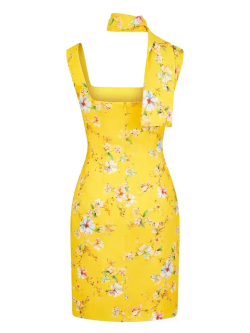 Платье мини с цветочным принтом