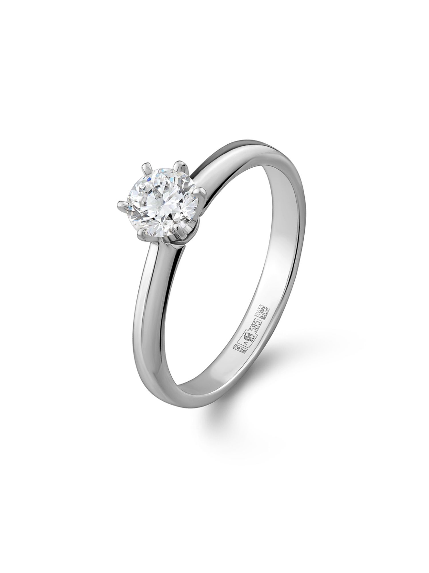 Кольцо с Лабораторным Бриллиантом - Круг 5 мм