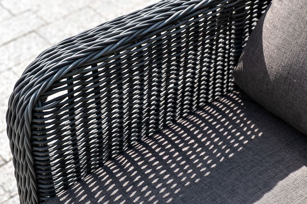 "Гляссе" диван трехместный из искусственного ротанга, цвет графит