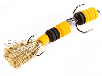 Приманка джиг. LJ PENNON BARBELLWORM жел./черн. в блистере