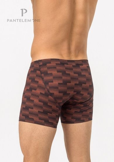 Трусы мужские боксеры удлинённые Pantelemone PMHL-1283, полосы коричневые