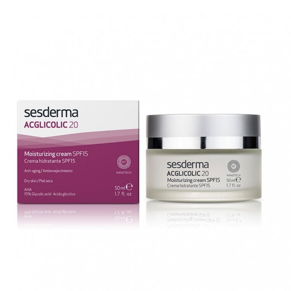 Sesderma ACGLICOLIC 20 Moisturizing cream SPF 15 - Крем увлажняющий с гликолевой кислотой СЗФ 15, 50 мл