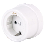 Розетка с заземлением белый ретро W5671001