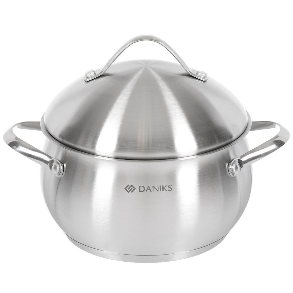 Кастрюля нерж, 2.9 л, с крыш, Daniks, Мальта, GS-01345KS-18CA, индукц