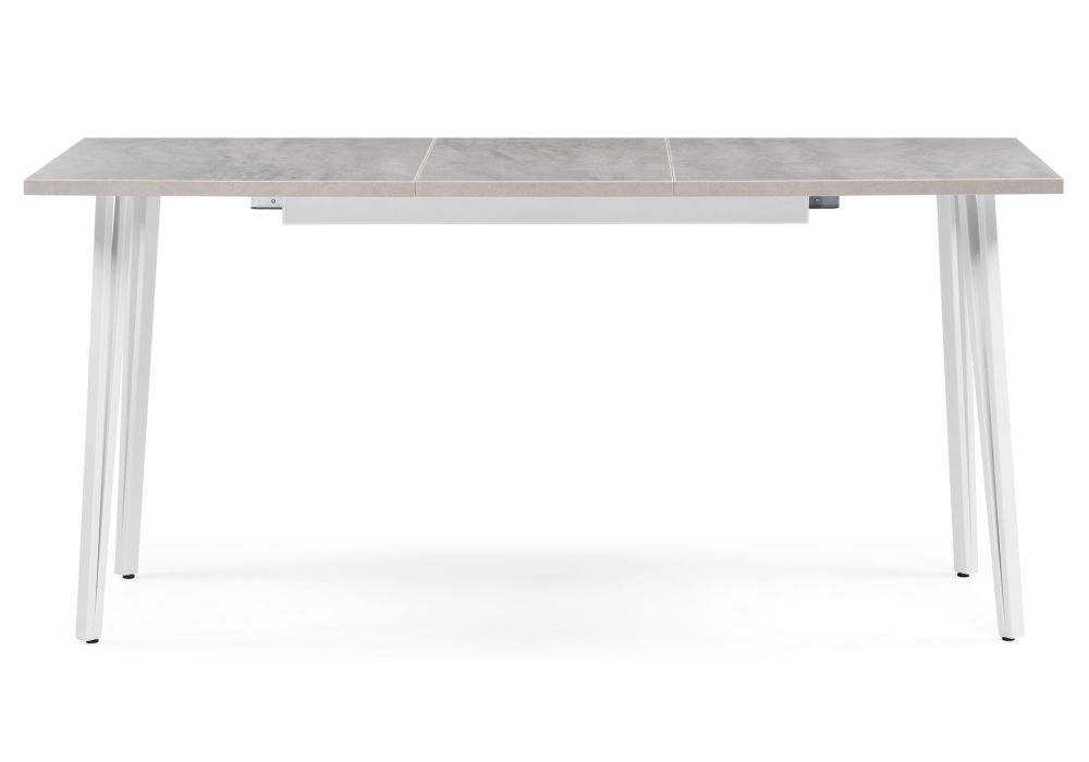 Стол раскладной Денвер Лофт 120(160)х75х75 25 мм бетон / матовый белый