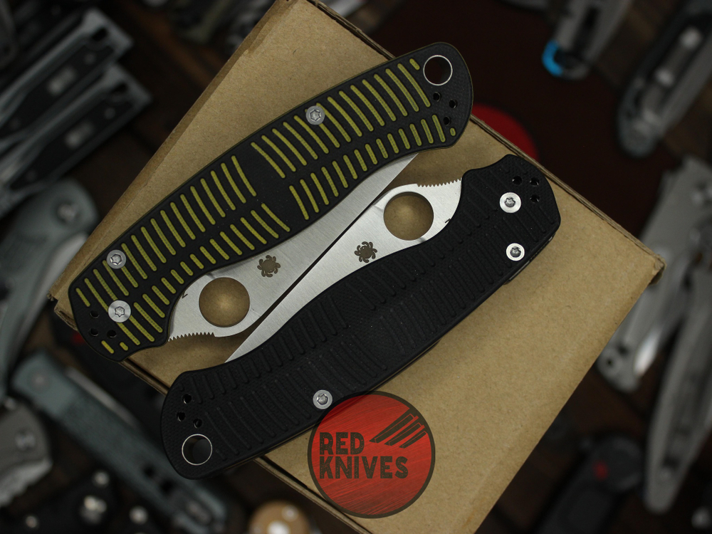 Нож Spyderco ParaMilitary 2 Salt DROP - расцветка пчела, клинок дроп поинт