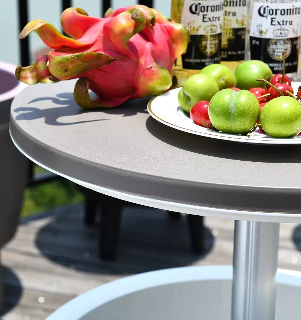 Стол пластиковый мини-бар Tagliamento Nova Cool Bar, белый, тортора