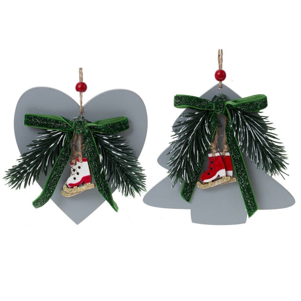 GAEM Изделие декоративное подвесное "Ёлка/Сердце", L12 W2,5 H12 см, 2в.