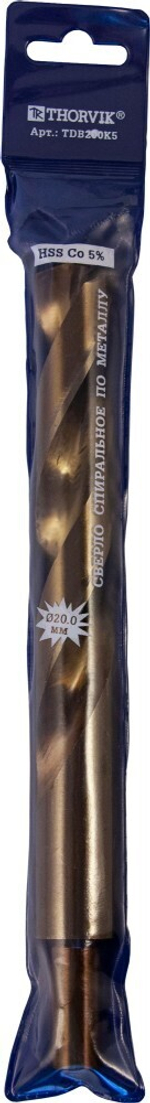 TDB150K5 Сверло спиральное по металлу HSS Co в ПВХ упаковке, d15.0 мм