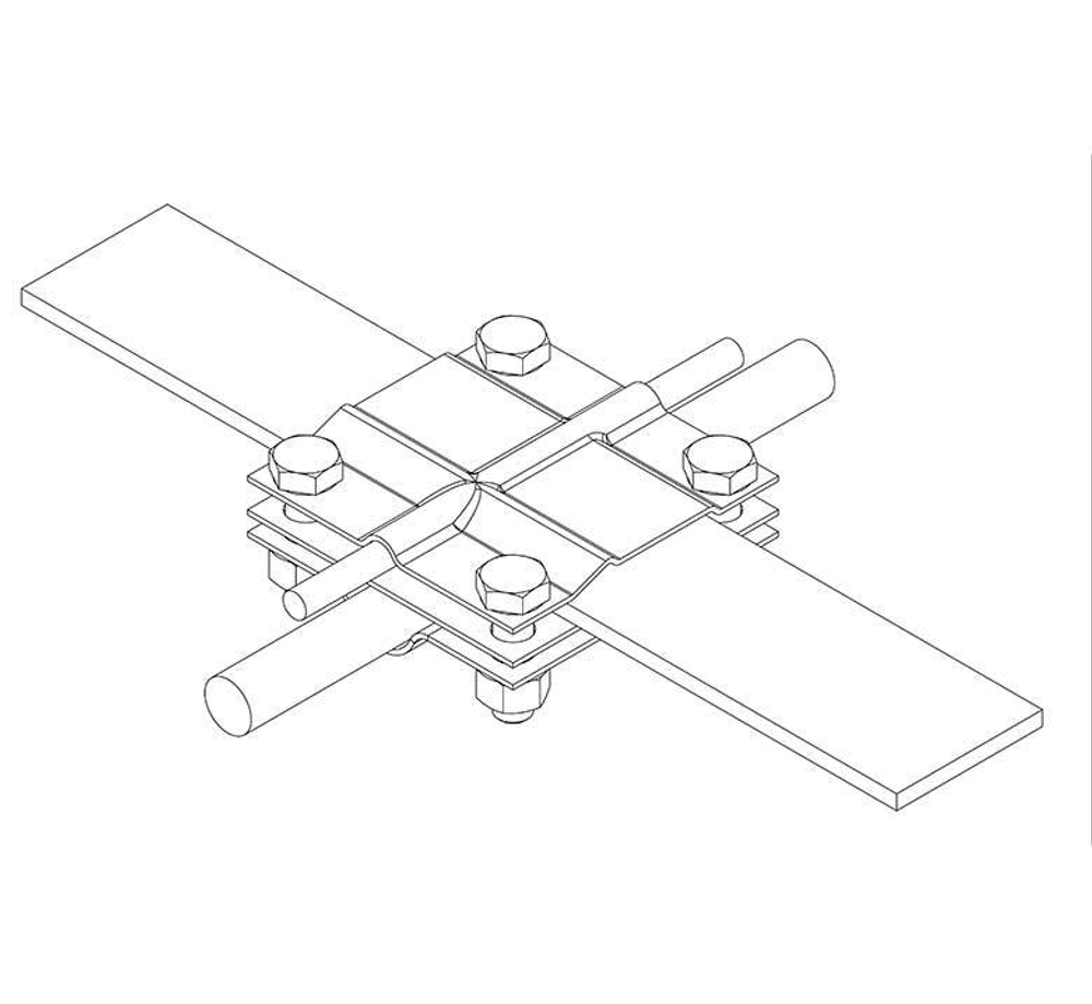 Крестообразный соединитель полоса-круг из нержавеющей стали