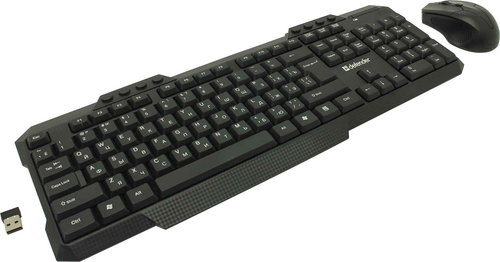 Клав+мышь беспров Defender Jakarta <C-805> Black (Кл-ра,М/Мед,USB,FM+Мышь 4кн,Roll,Optical,USB, FM)