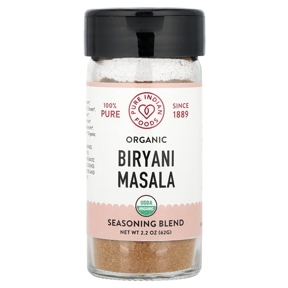 Pure Indian Foods, Органическая бириани масала, 62 г (2,2 унции)