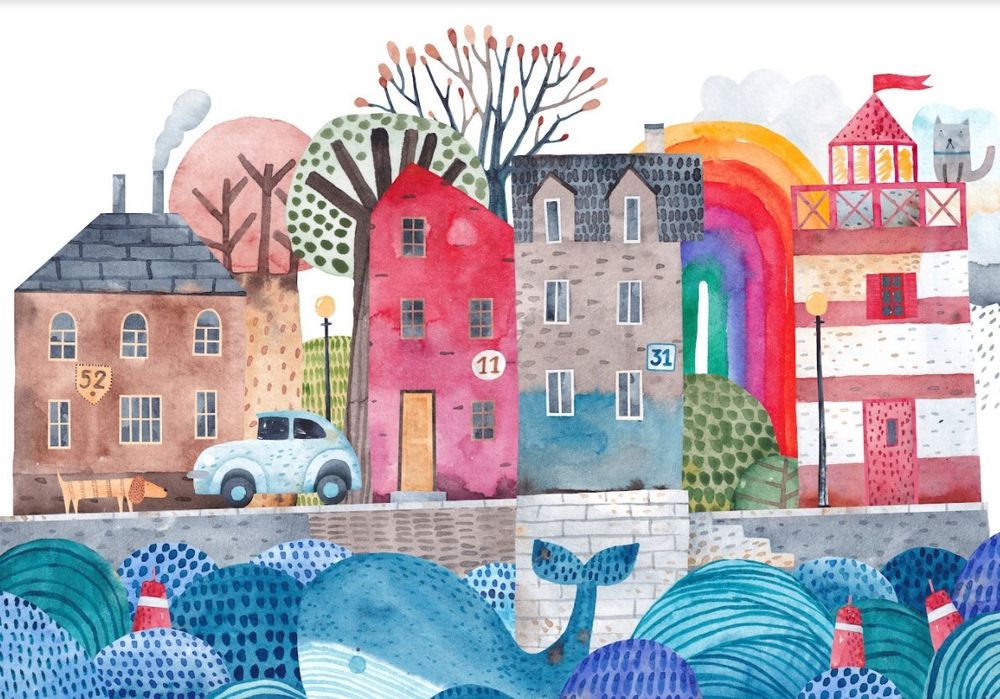 Фотообои для детской городок