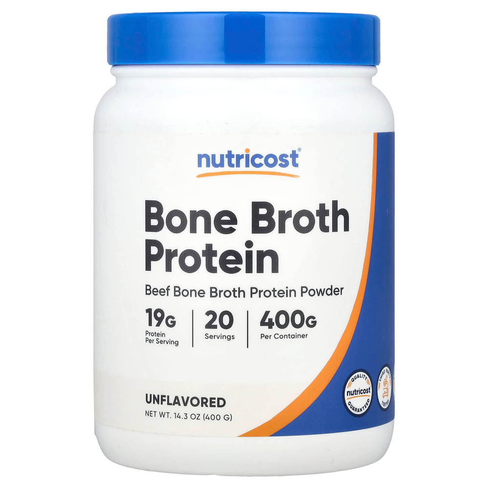 Nutricost, Протеин Bone Broth, без добавок, 400 г (14,3 унции)