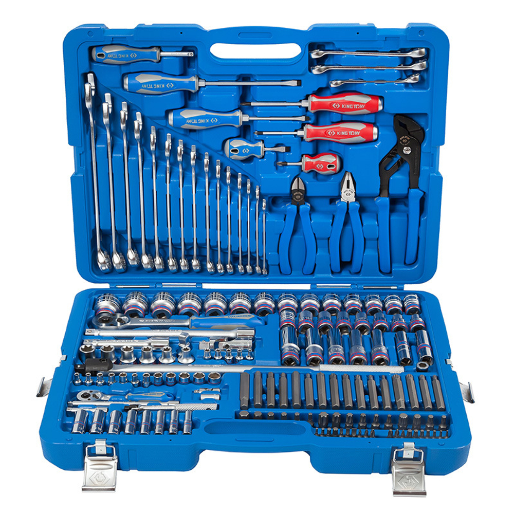 KING TONY (P7553MR03) Набор инструментов универсальный, 153 предмета, в комплекте фонарь налобный