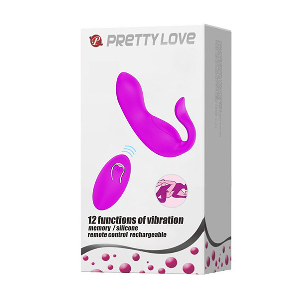 Вибромассажёр 9,7см для пар с пультом ДУ Pretty Love BI-014484W