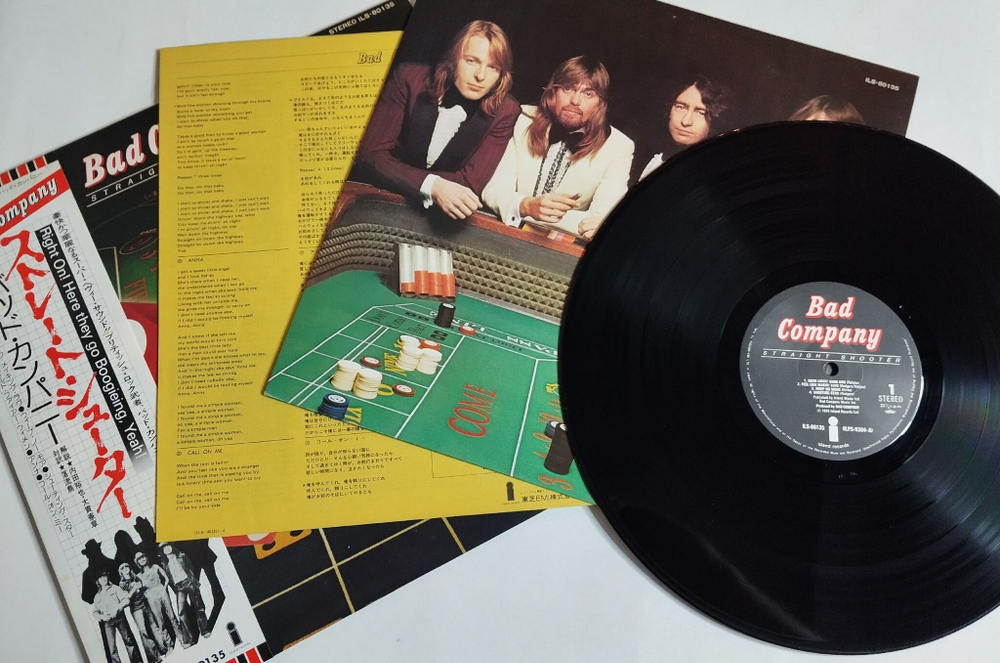 Винтажная виниловая пластинка LP Bad Company Straight Shooter (Japan 1975) (Obi)