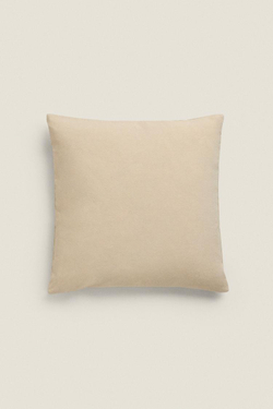 ZARA HOME ЧЕХОЛ НА ПОДУШКУ С КОНТРАСТНЫМИ КРАЯМИ, КРЕМОВЫЙ