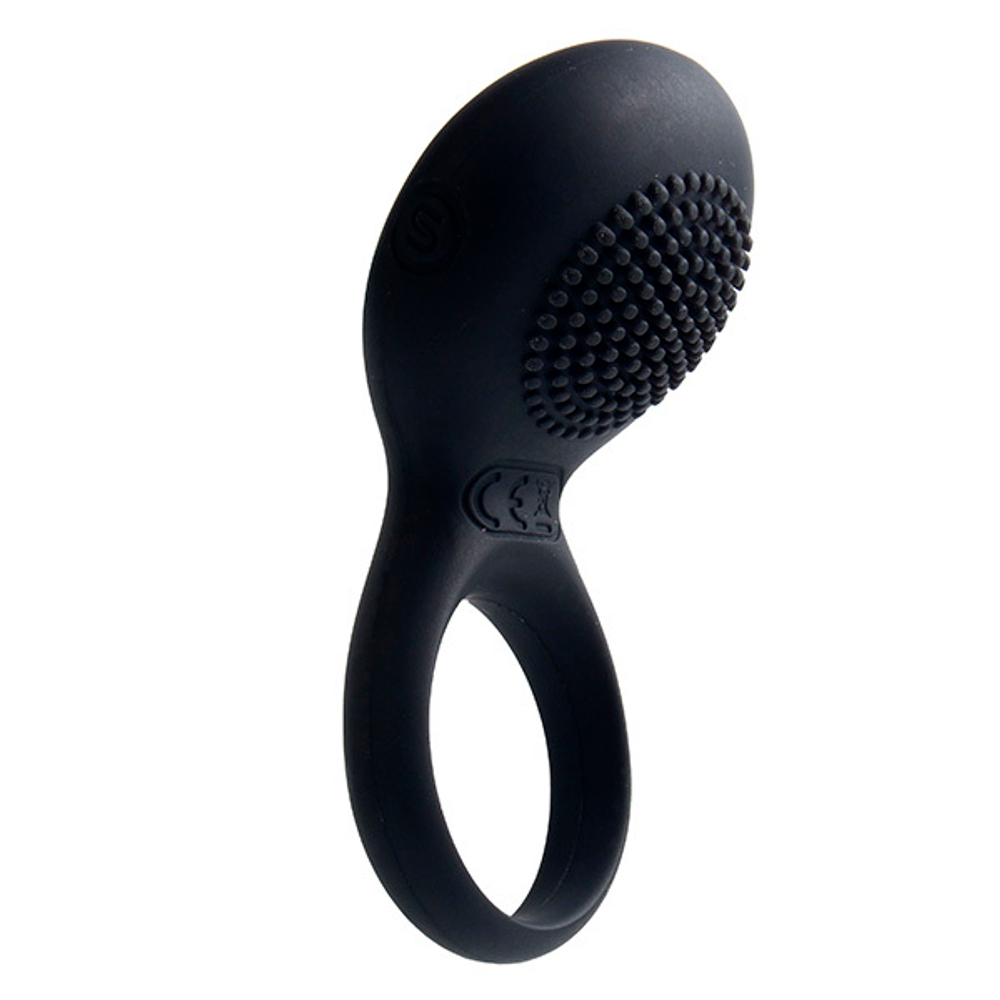 Чёрное эрекционное виброкольцо Svakom Tyler Vibrating Cock Ring with Textured Head Sring-01-BLK
