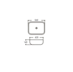 Раковина накладная для установки на столешницу AQUATEK AQ5526-00, 560*420*140 мм