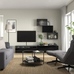 Комбинация для хранения ТВ - IKEA BESTÅ/BESTA, 190x42x240см, черный, БЕСТО ИКЕА