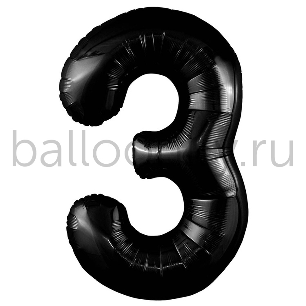 Шар ЦИФРА 3 Пастель Black 40" 102 см