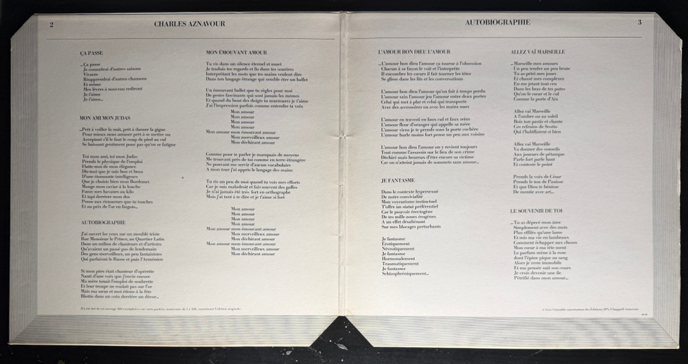 Charles Aznavour ‎– Autobiographie (Франция 1980г.)