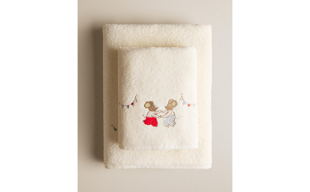 Zara Home Полотенце для лица и рук из хлопка, бежевый · 4698/013