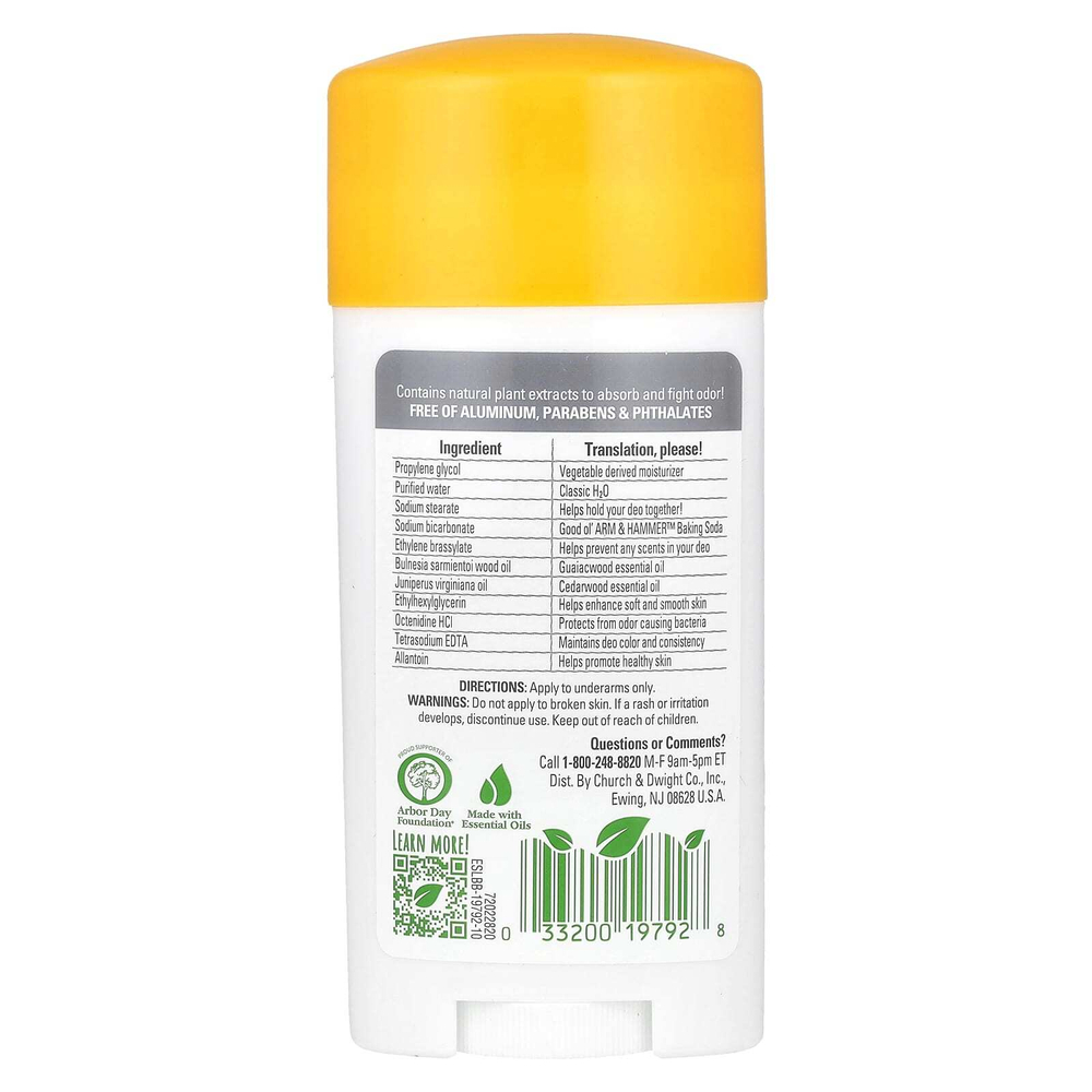 Arm & Hammer, Essentials, с натуральными дезодорирующими компонентами, дезодорант, без искусственных ароматизаторов, 71 г (2,5 унции)