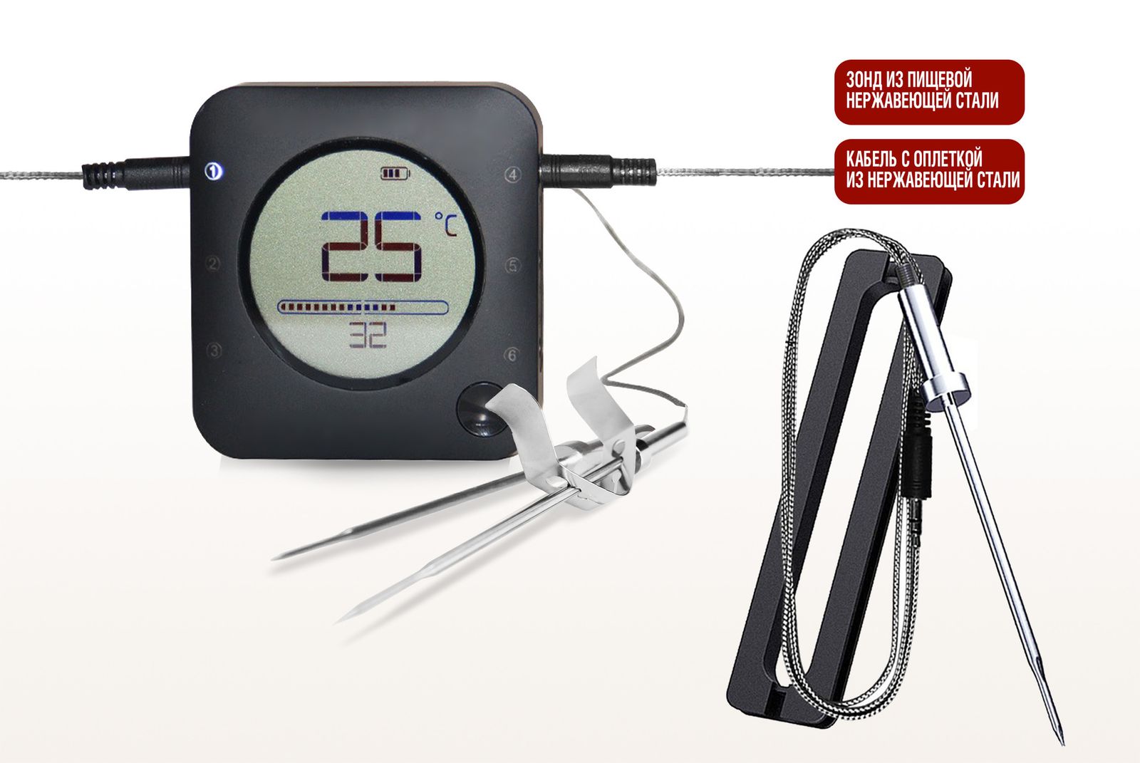 Цифровой термометр Model 3, беспроводной, BT, черный фото №8