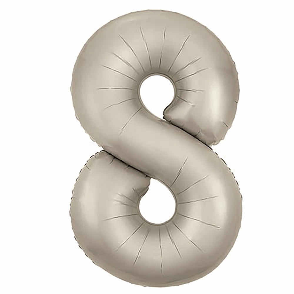 Шар фольгированный Цифра 8 101 см (Бежевый)