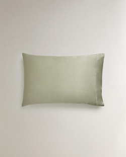 ZARA HOME (300 НИТЕЙ) НАВОЛОЧКА ИЗ ХЛОПКА, ЗЕЛЕНЫЙ