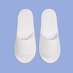 Тапки корал флис, открытый мыс (100 пар) одноразовые, белые