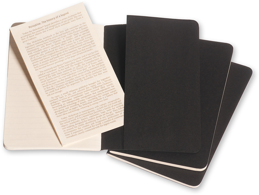 Блокнот Moleskine Cahier Journal (QP311) Pocket 90x140мм обложка картон 64стр. линейка черный (3шт)